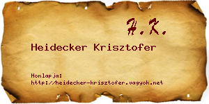 Heidecker Krisztofer névjegykártya
