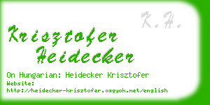 krisztofer heidecker business card